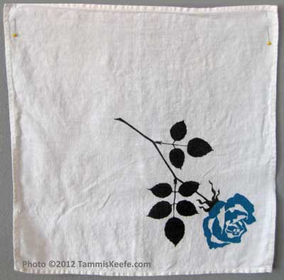 Roses, blue, Napkin